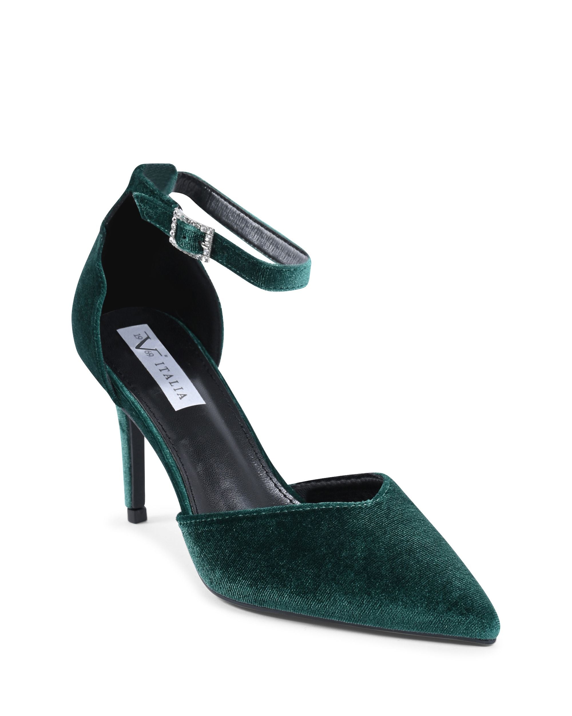 19V69 Italia - Zapatos de salón con tira al tobillo para mujer, color verde, F0110 VERDE
