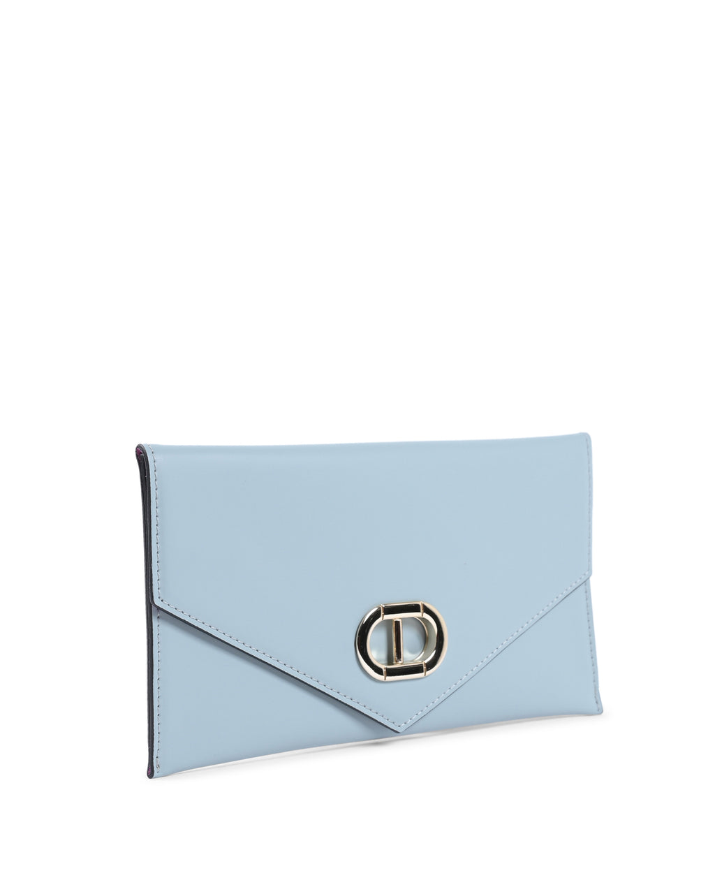 Cartera de piel tipo sobre - Azul claro