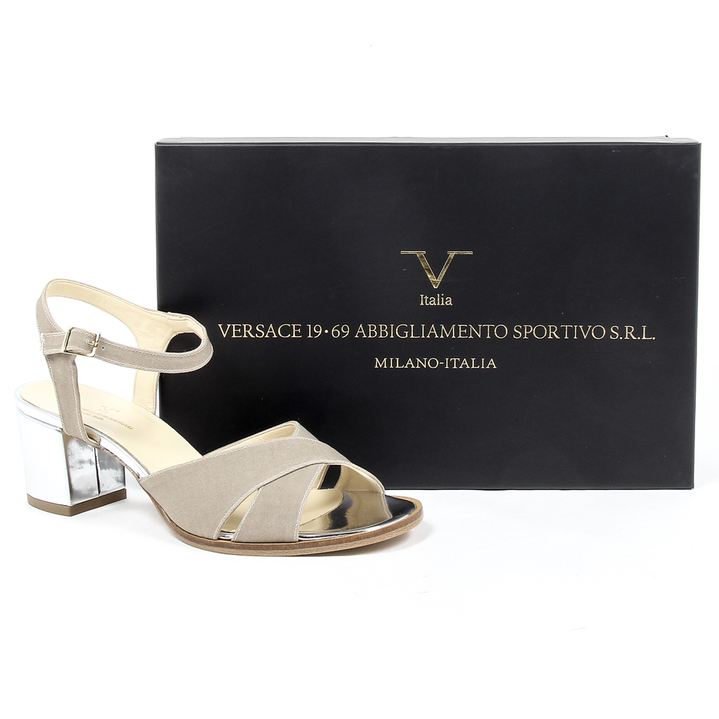 V 1969 Italia Sandalia de tira al tobillo para mujer Beige VERA