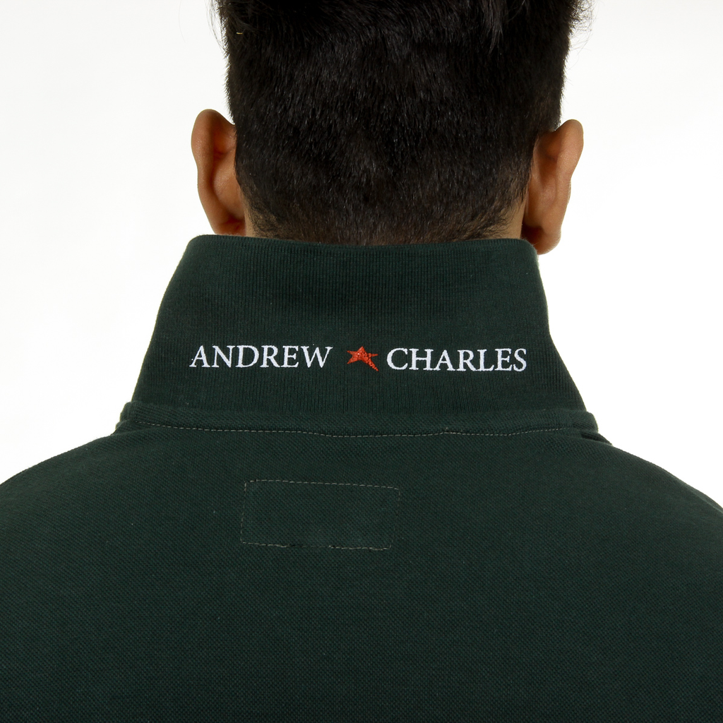 Polo Andrew Charles de manga corta para hombre verde SEFU