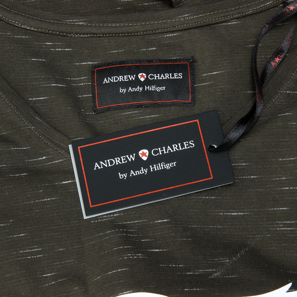Andrew Charles Mens T-Shirt Short Sleeves V-Neck Dark Green AARON