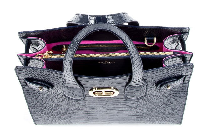 Bolso grande azul Verona Cocco