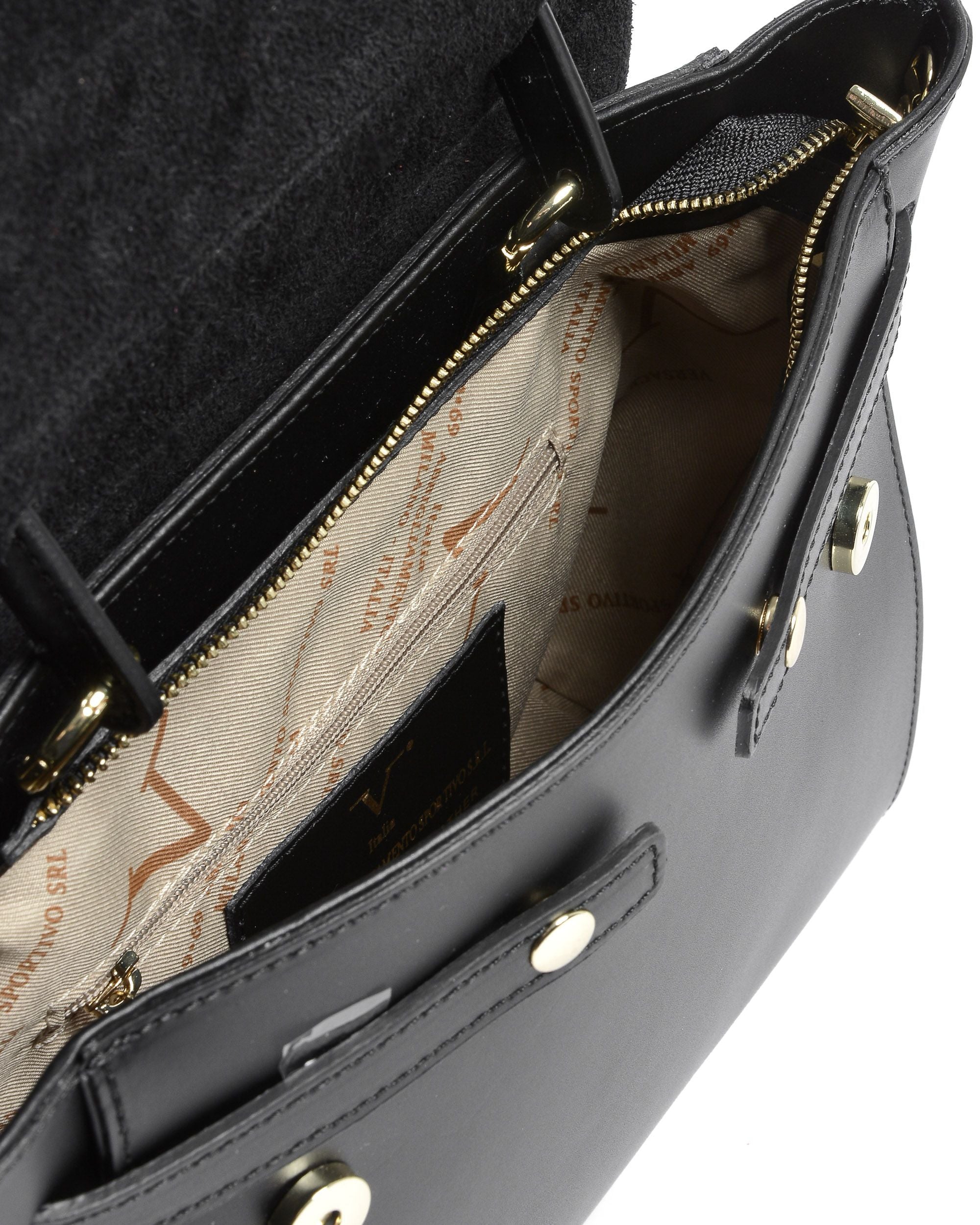 Bolso de mano para mujer V Italia V030-G RUGA NERO