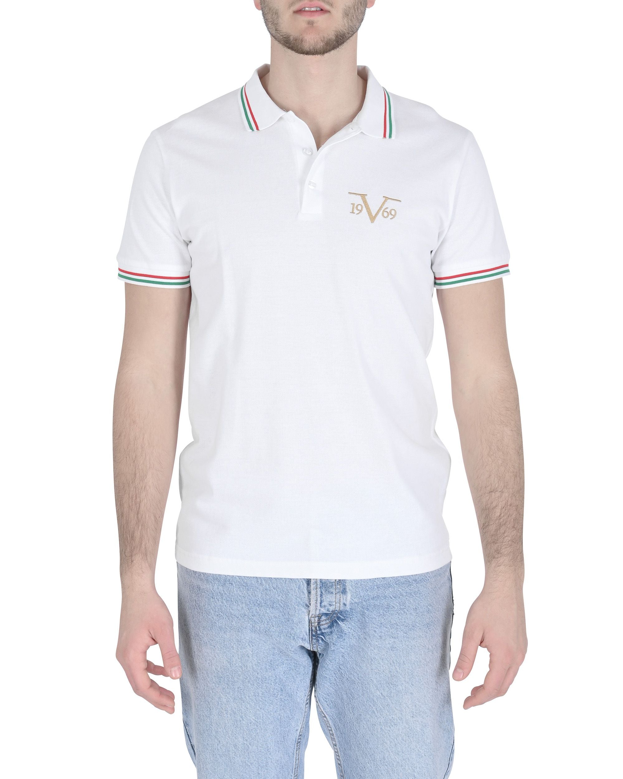 19V69 Italia Polo para hombre OLAF BLANCO