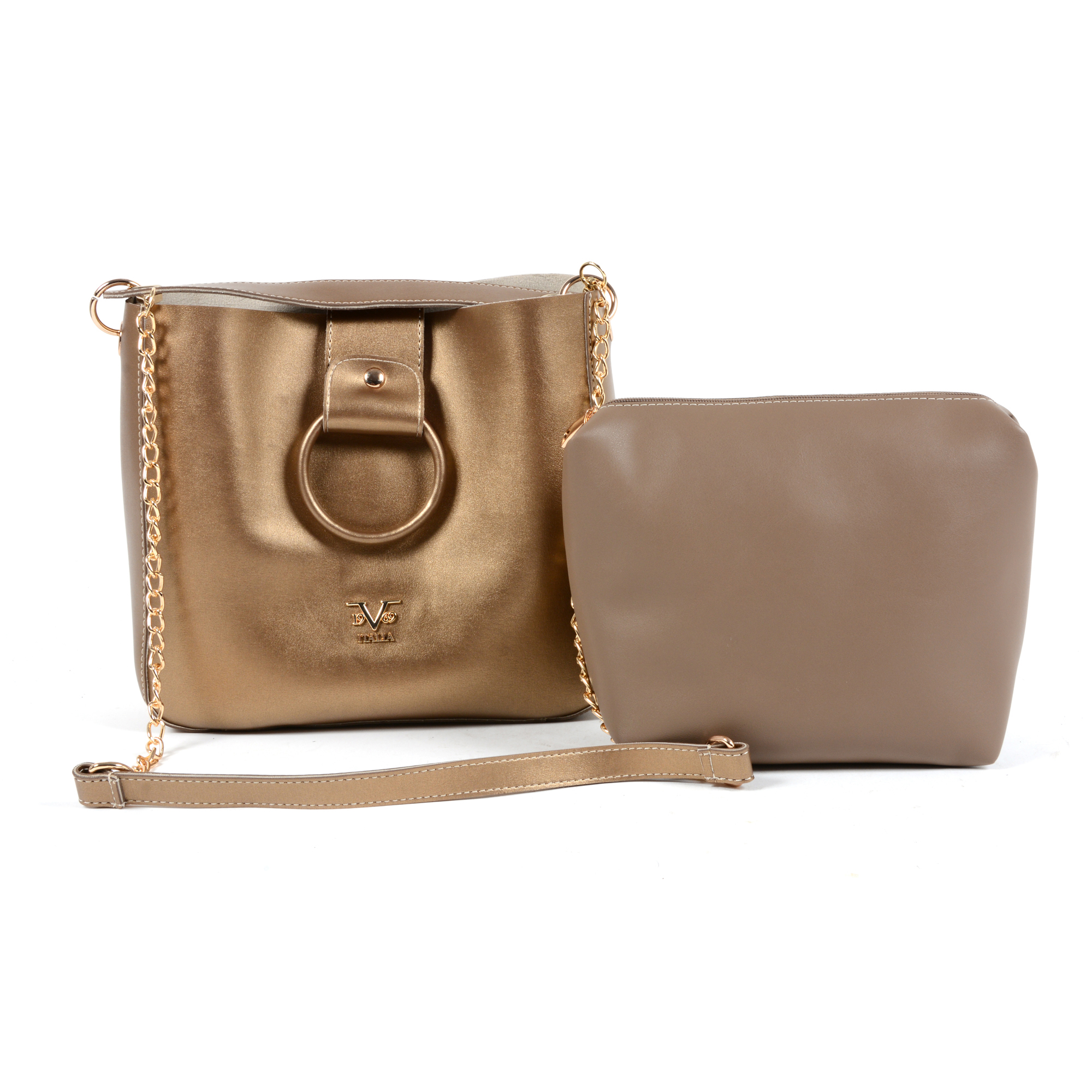 V 1969 Italia Womens Handbag Gold TRIPOLI