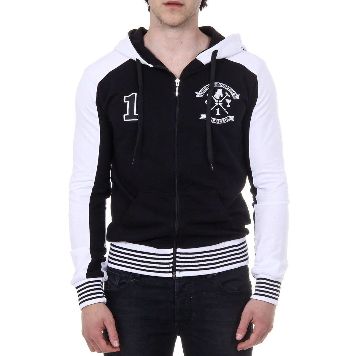 Sudadera con capucha y cremallera de manga larga para hombre del Ufford & Suffolk Polo Club