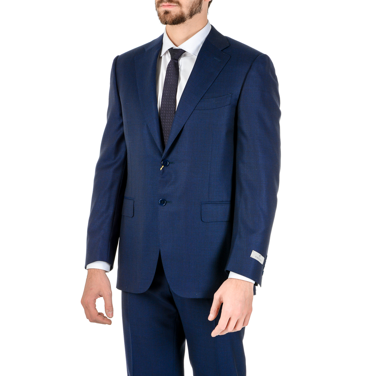 Canali Mens Suit Long Sleeves Blue Water Resistant