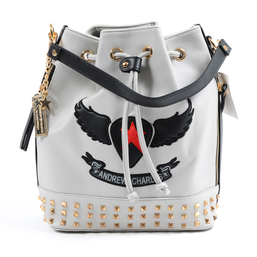 Bolso de mano Andrew Charles para mujer, gris claro, REBECCA