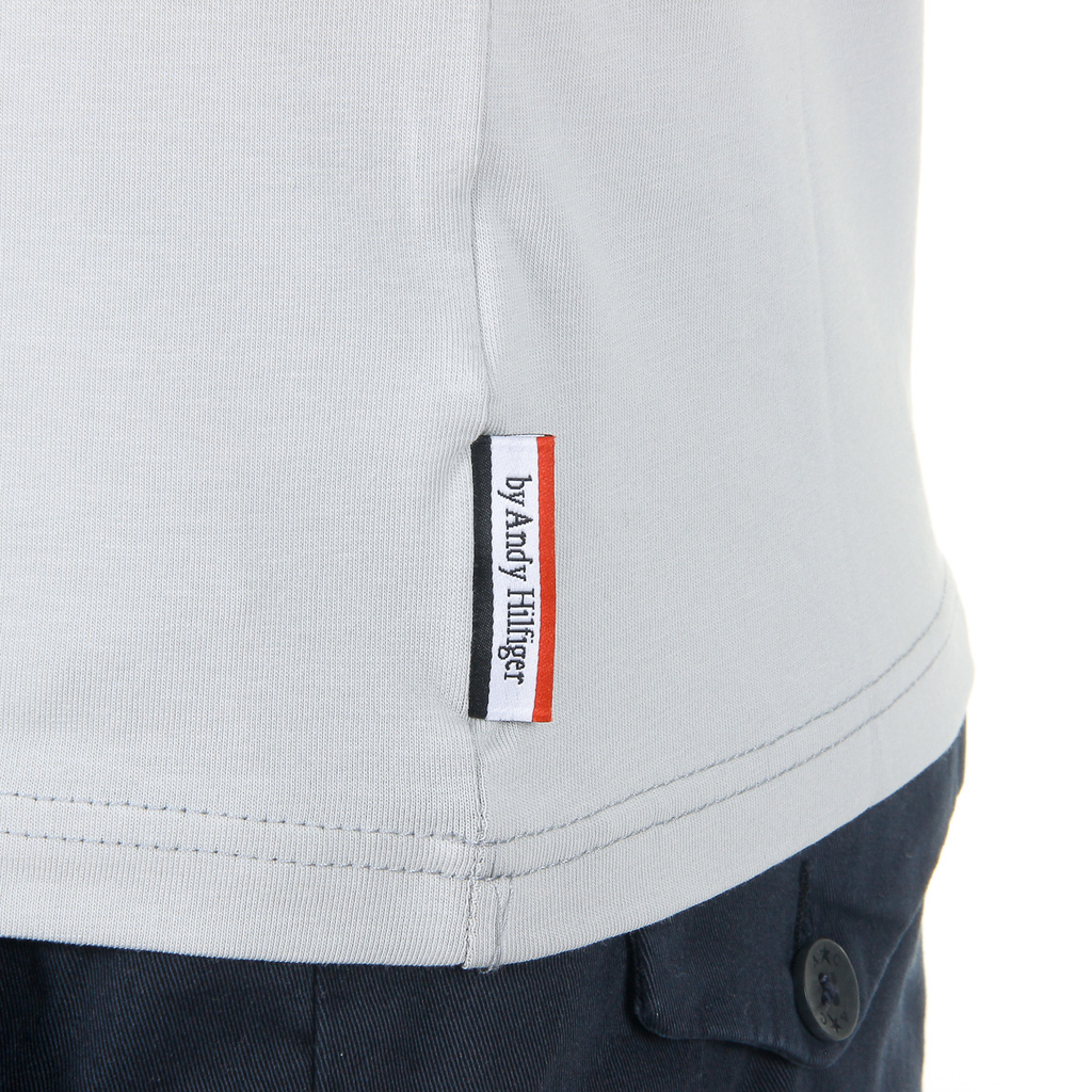 Camiseta Andrew Charles para hombre, manga corta, cuello redondo, gris claro, KEITA