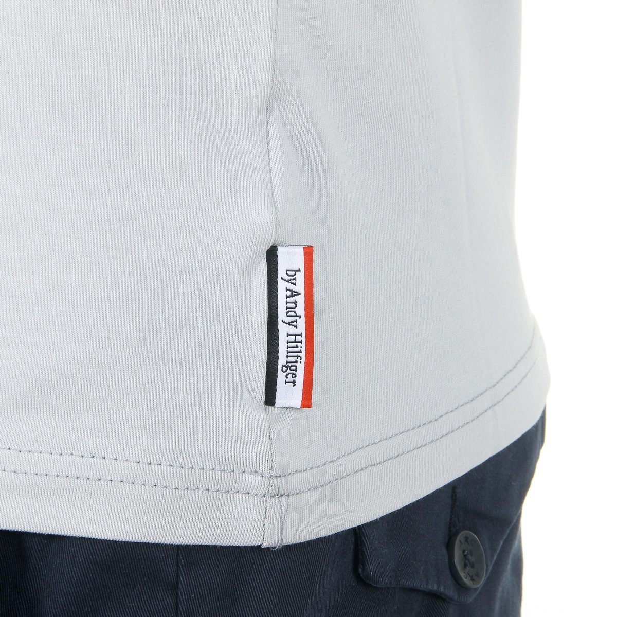 Camiseta Andrew Charles para hombre, manga corta, cuello redondo, gris claro, KEITA