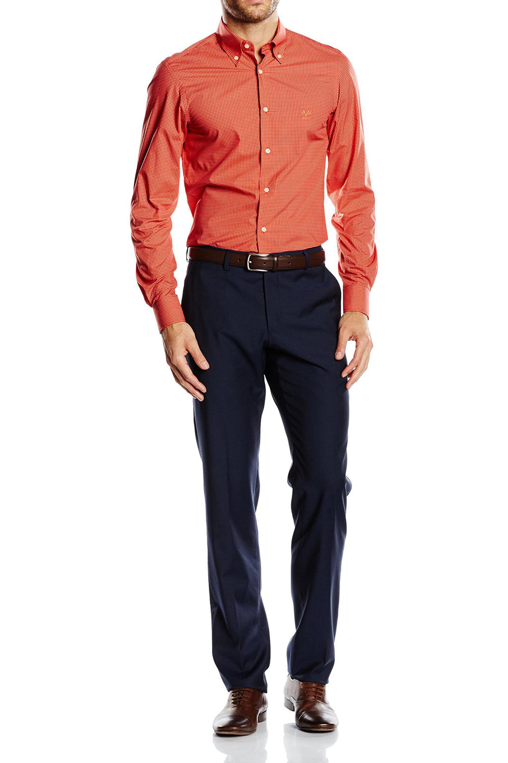 Camisa de hombre V 1969 Italia con cuello abotonado y corte entallado SBD63