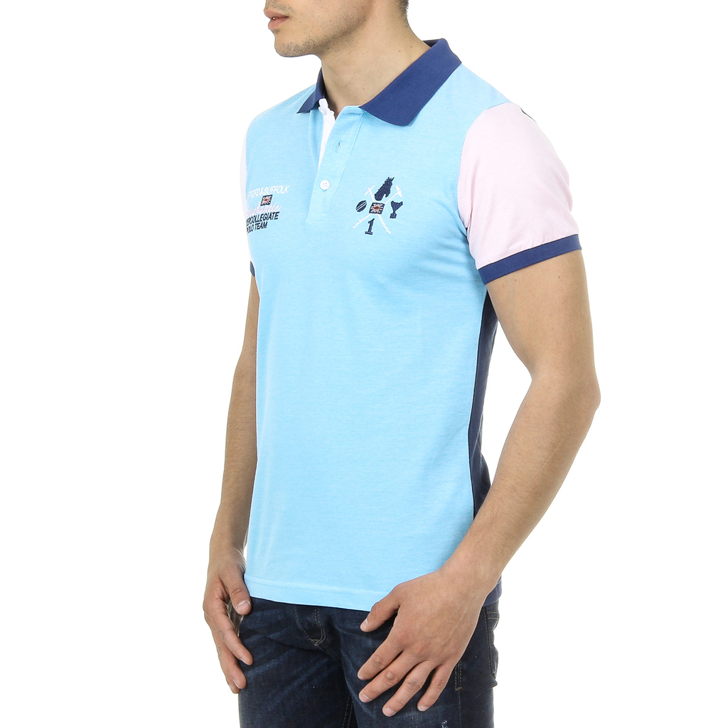Polo Ufford & Suffolk Polo Club para hombre, manga corta, US009 TURQUESA