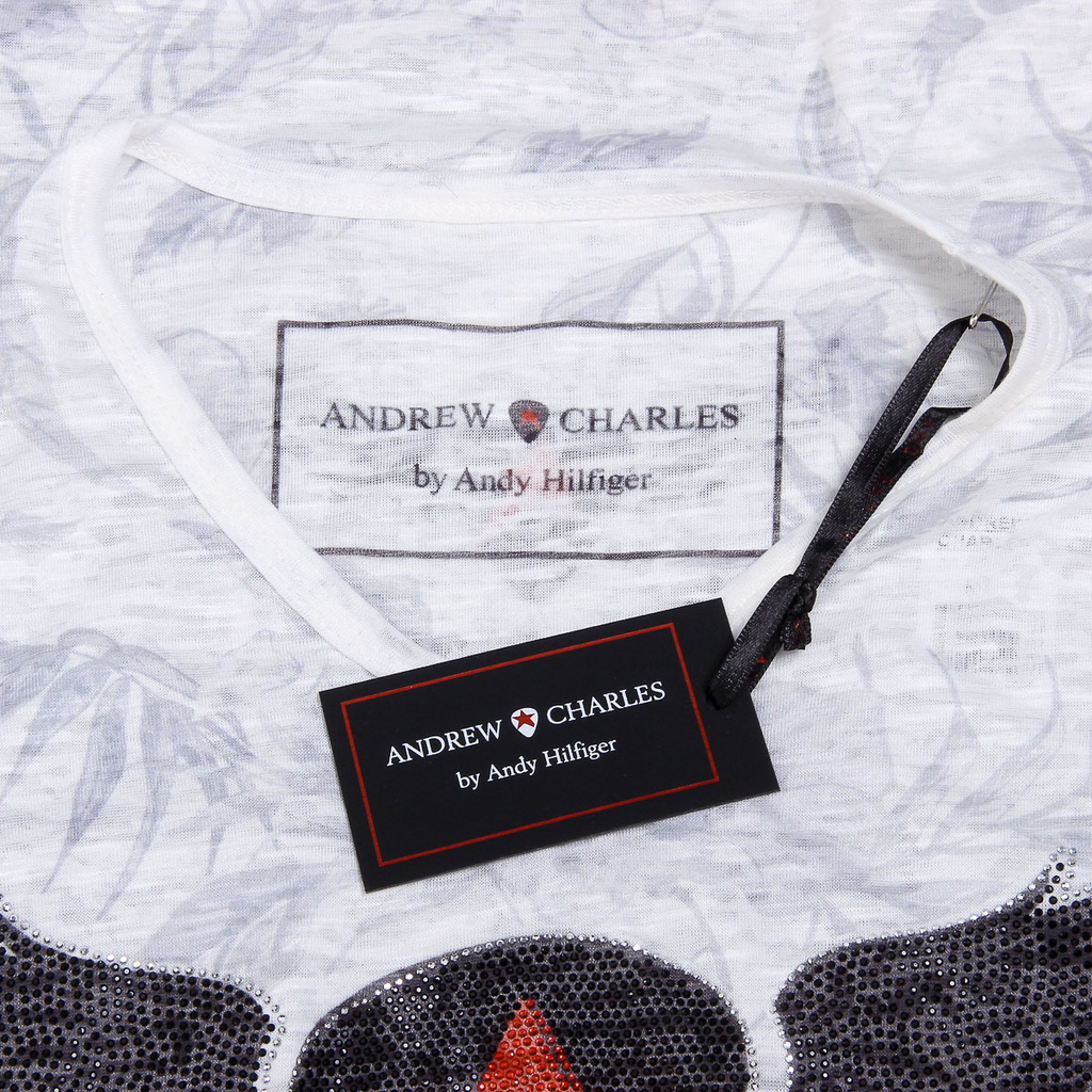 Andrew Charles Mens T-Shirt Short Sleeves V-Neck White ISAAC