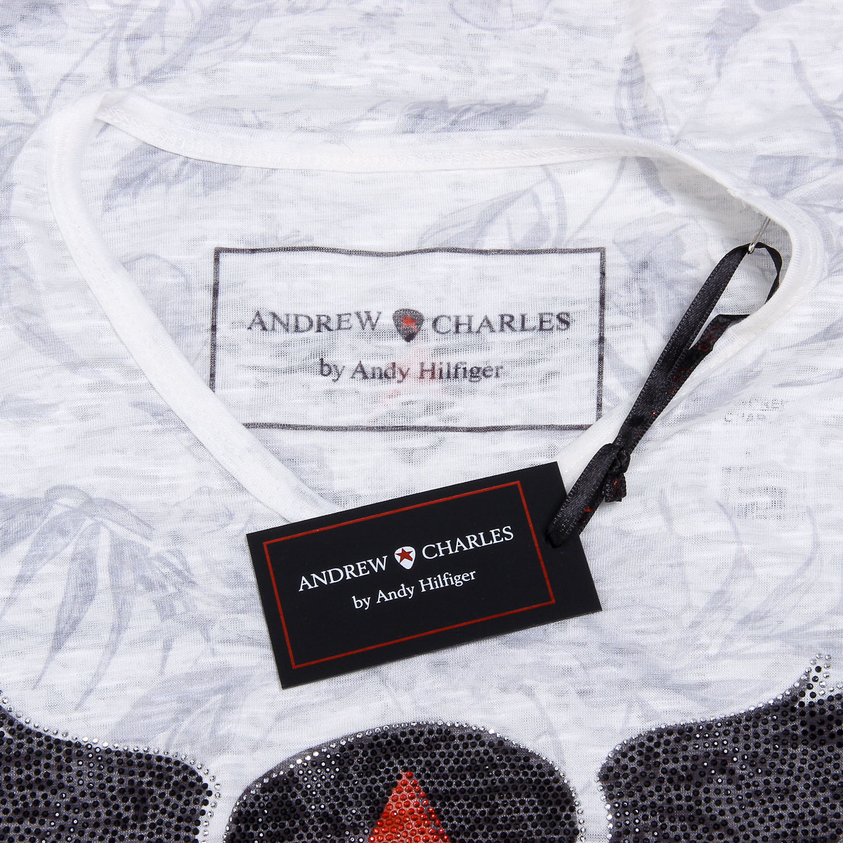 Andrew Charles Mens T-Shirt Short Sleeves V-Neck White ISAAC