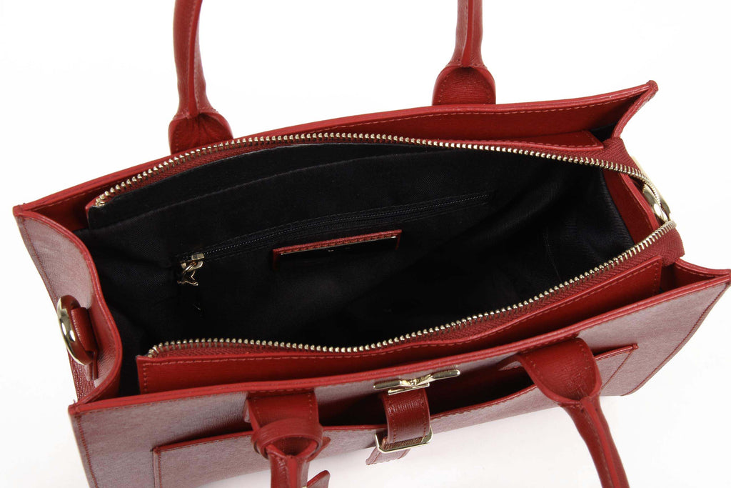 Bolso de mano para mujer V 1969 Italia V006 SAFFIANO ROJO