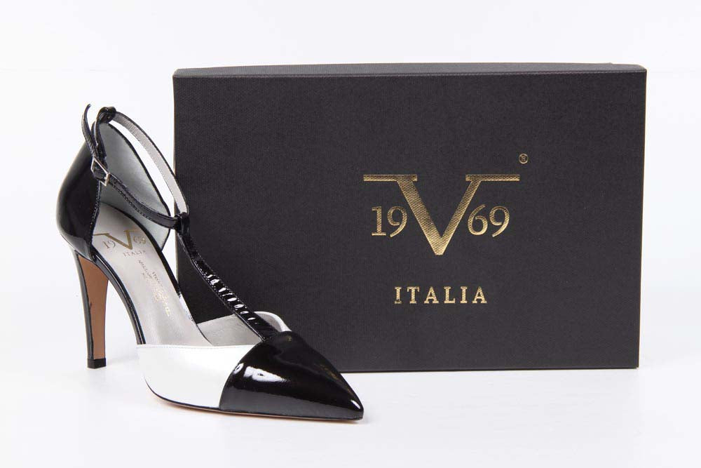 Sandalia con barra en T para mujer V 1969 Italia 5557 LID95 PE VERNICE PERLATA NERA