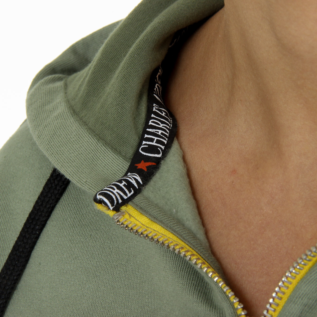 Sudadera con capucha Andrew Charles para hombre con cremallera, manga larga, cuello redondo, verde FELA