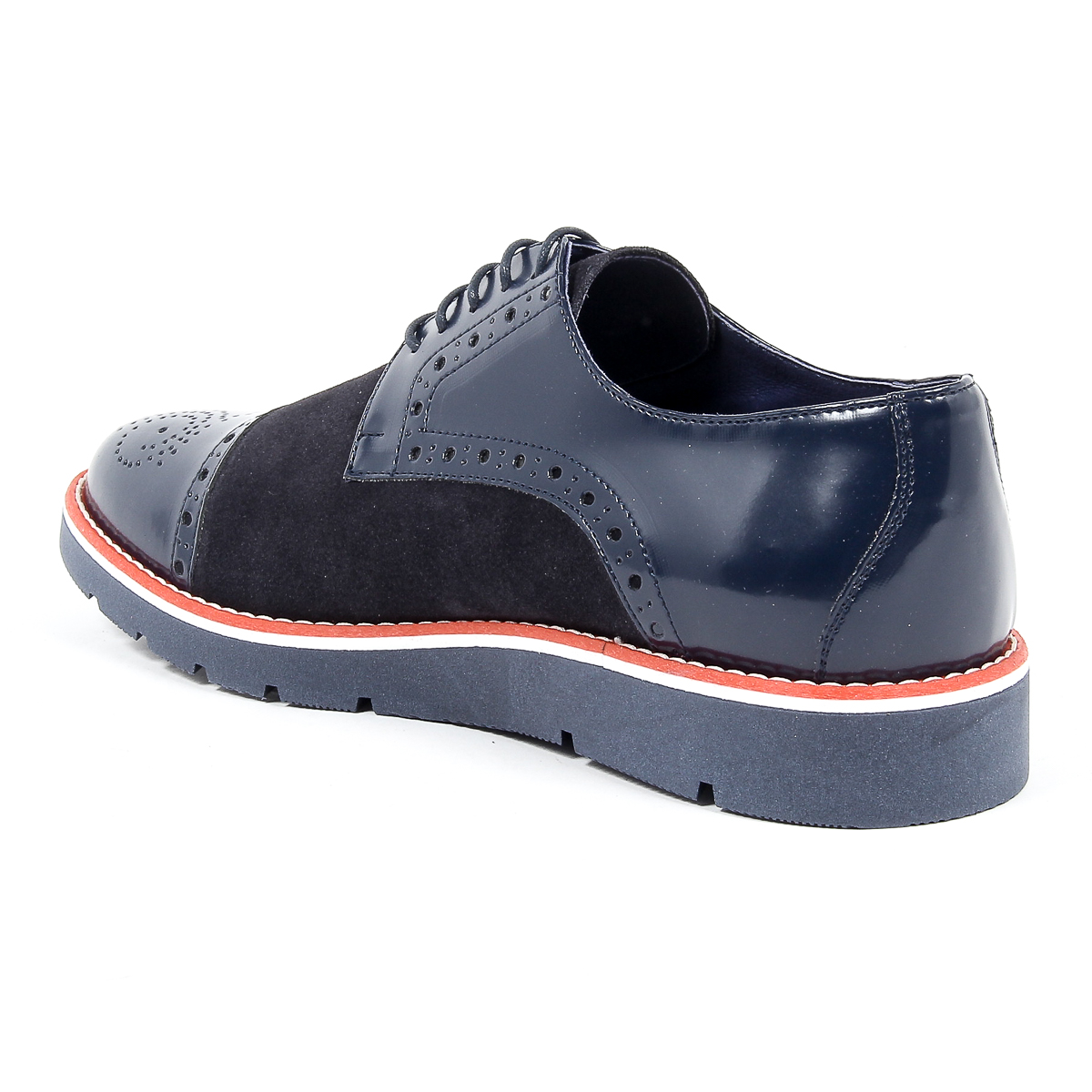Andrew Charles Zapato Oxford Brogue para hombre 911 ABRASIVATO CAMOSCIO BLEU