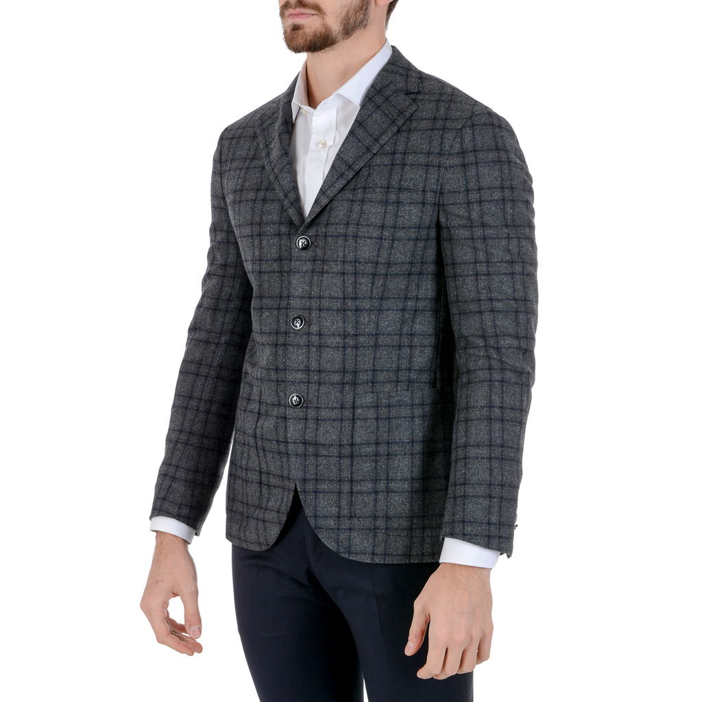 Chaqueta Barba Napoli para hombre de manga larga a cuadros