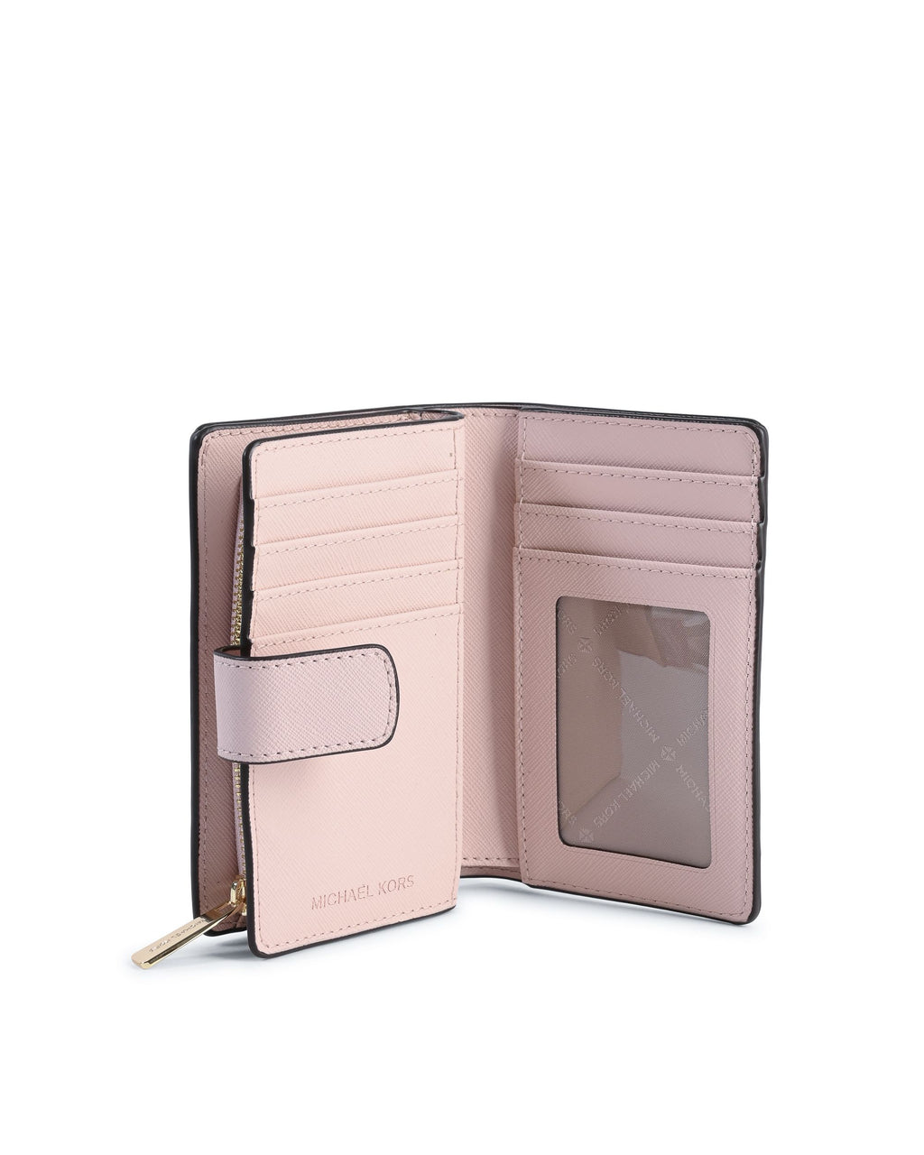 Cartera mediana plegable con diseño de grano cruzado de Michael Kors 35F7GTVF2L PWD BLSH