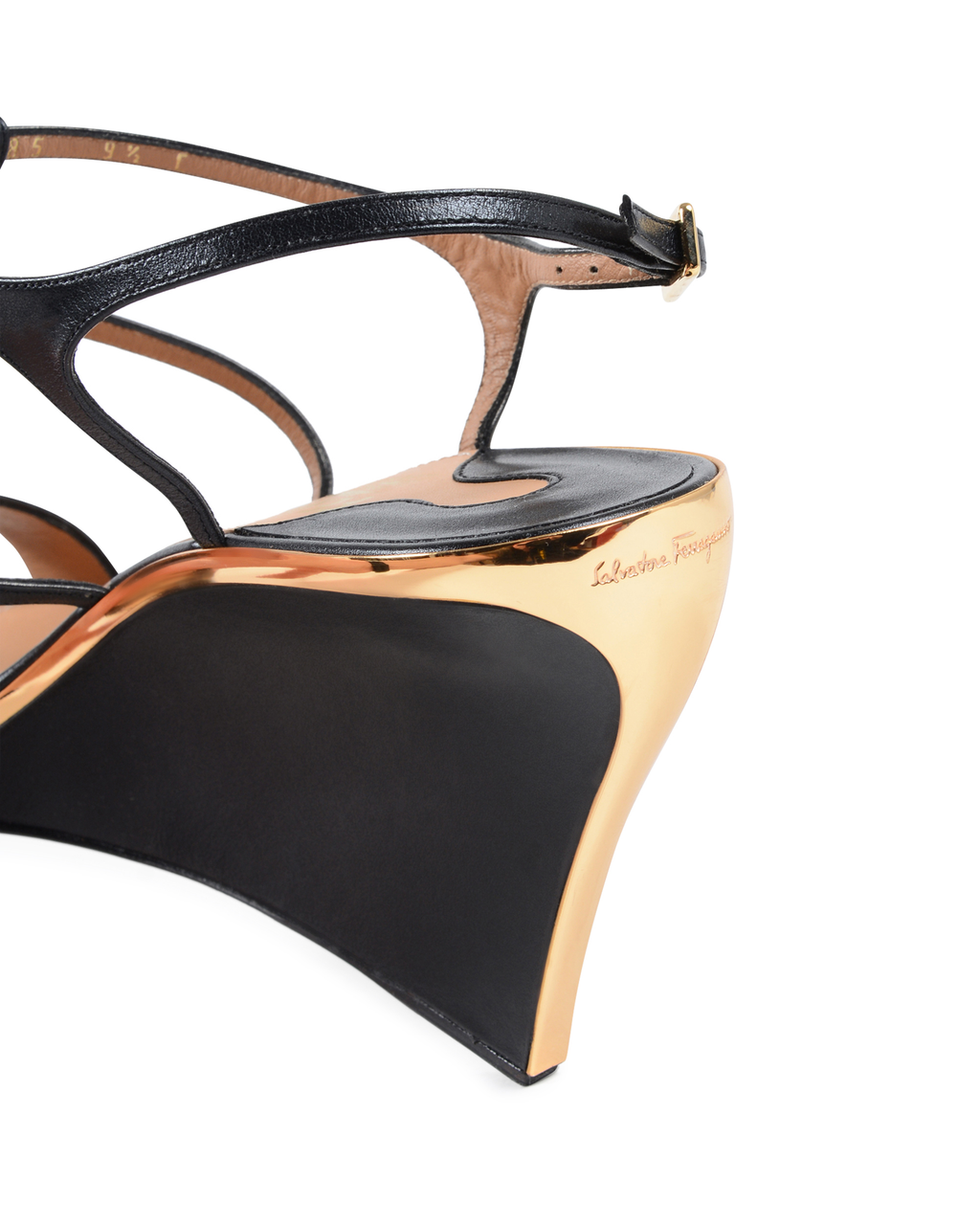 Sandalia de cuña para mujer Salvatore Ferragamo negra PAKUNA