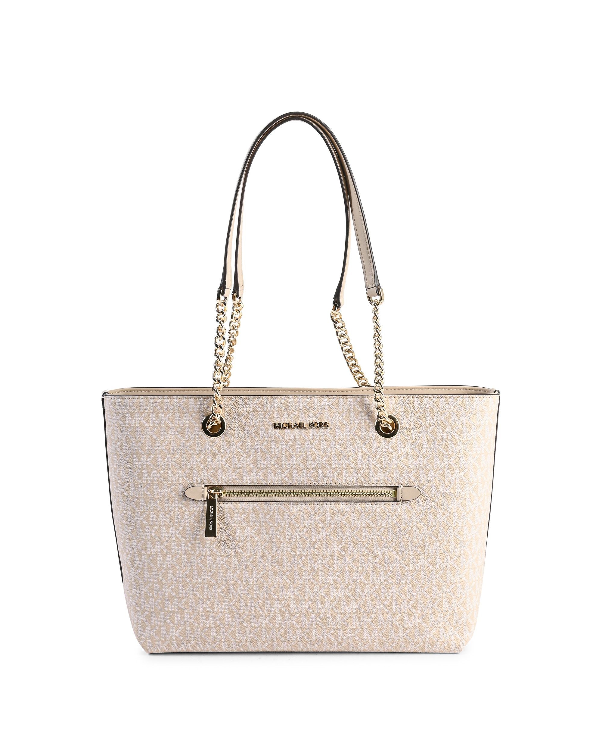 Bolso tote mediano con cadena y cremallera delantera de Michael Kors 35R3GTTT2V BUFF