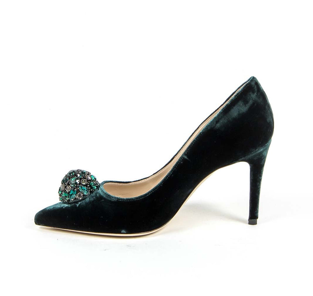 Zapatos de salón para mujer V 1969 Italia 3104104 VELLUTO VERDE