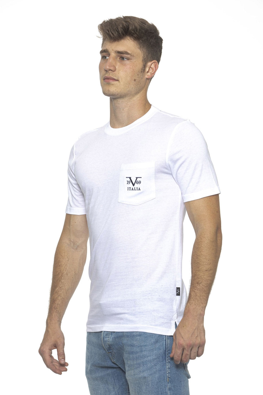 Camiseta Italia 19V69 para hombre blanca IVAN WHITE