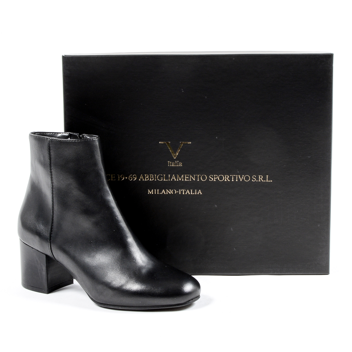 V 1969 Italia - Botines de tacón para mujer, color negro MAD