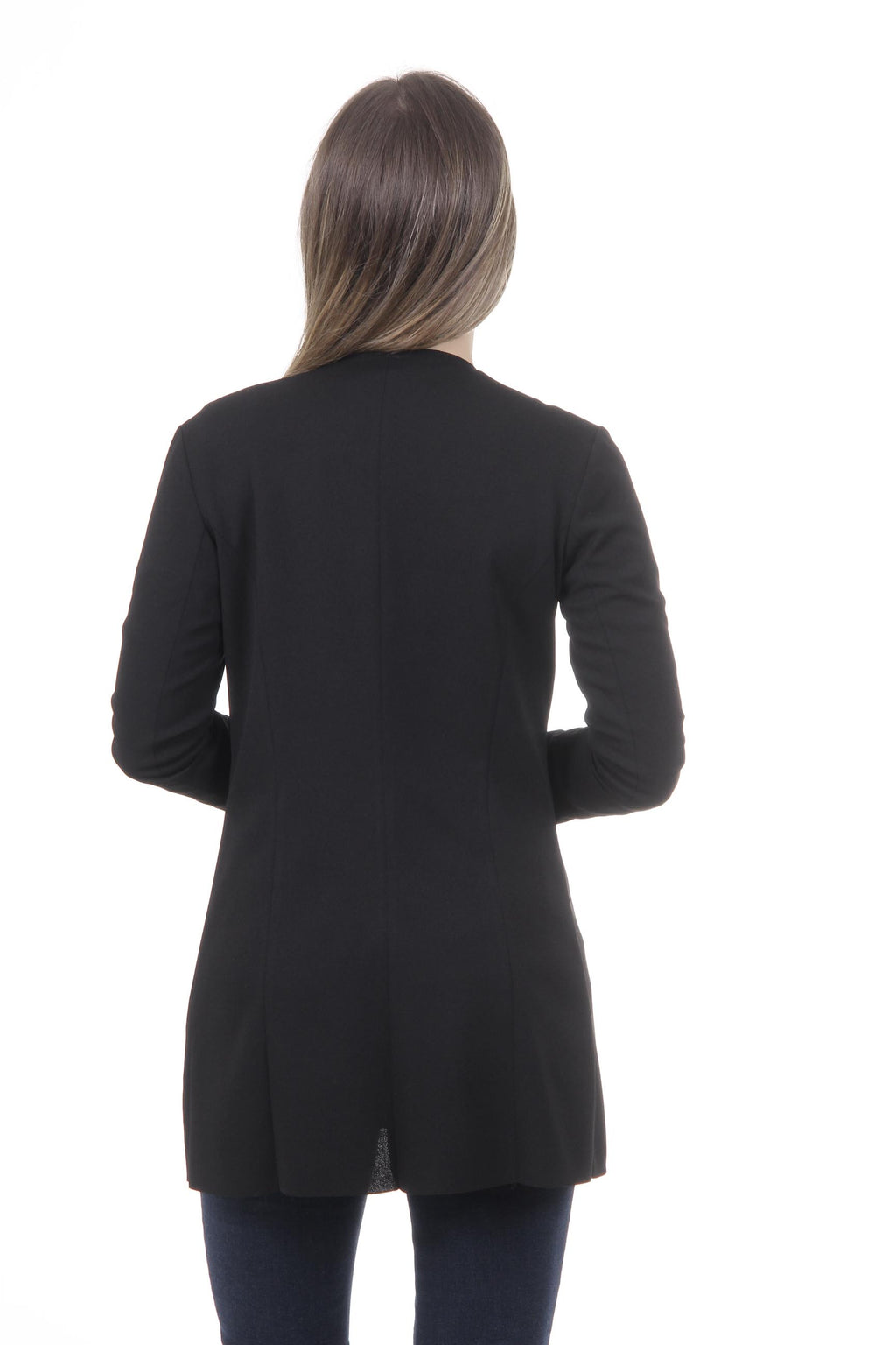 V 1969 Italia Chaqueta Mujer GIACCA LUNA TESS. BUCEO CREPÉ NERO