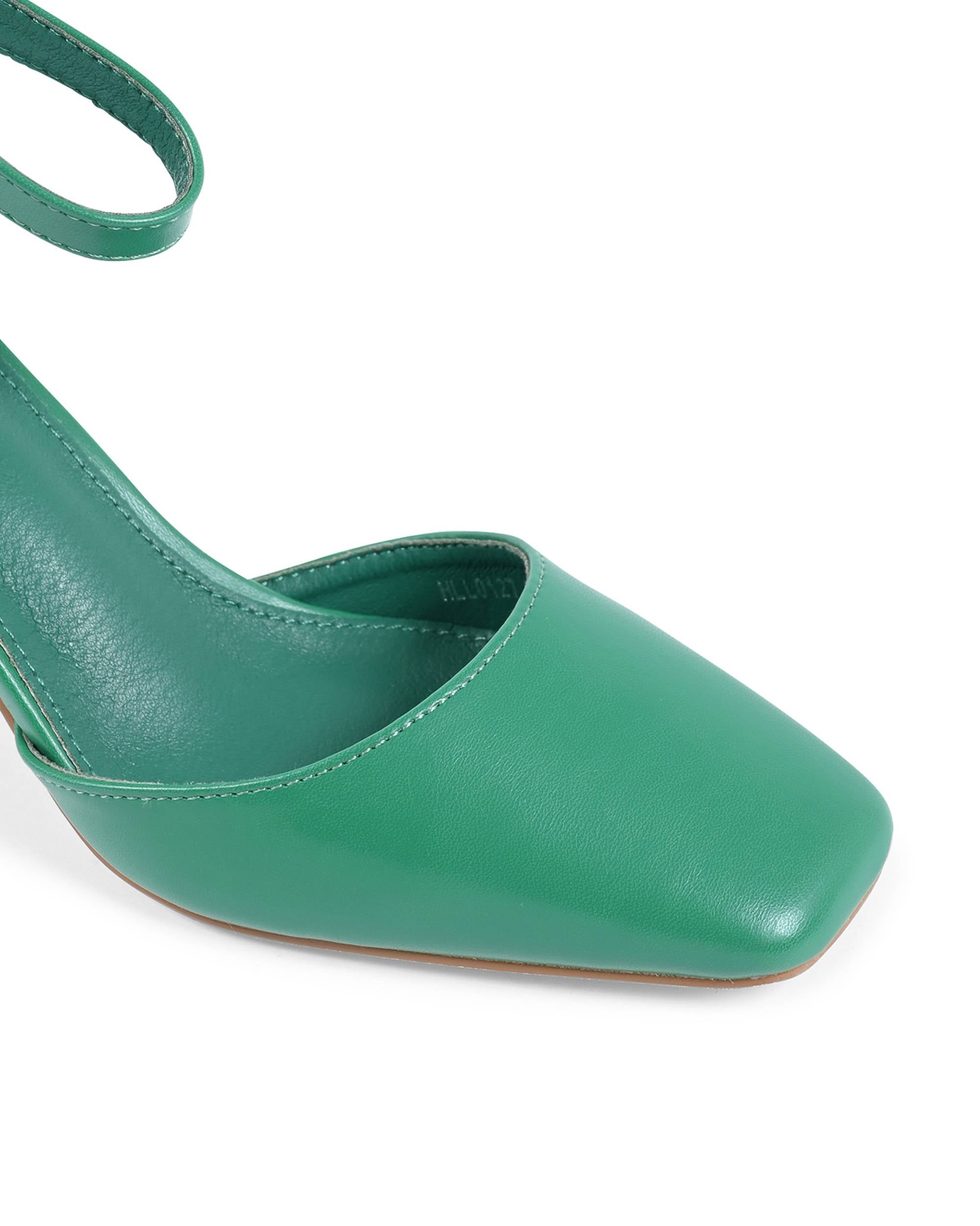 19V69 Italia - Zapatos de salón con tira al tobillo para mujer, color verde HLL0127 VERDE