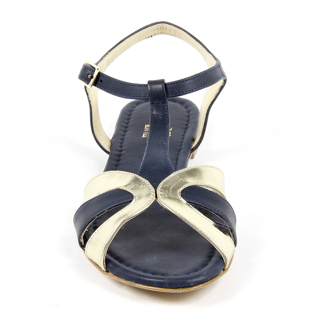 V 1969 Italia Sandalia plana para mujer Azul GRAZIA