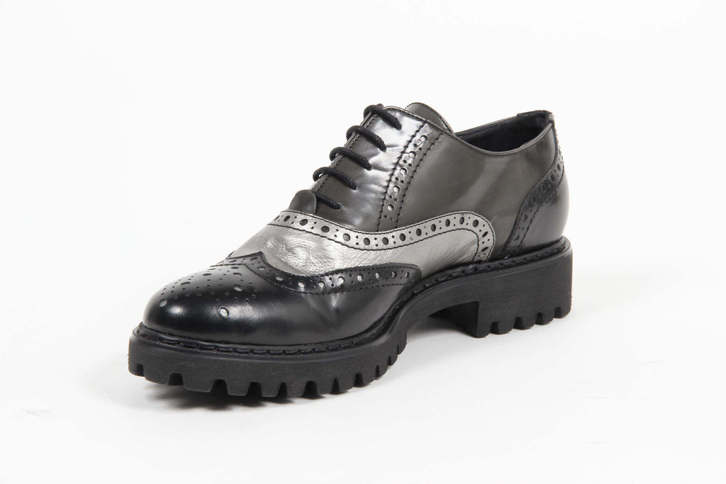 V 1969 Italia Zapato Oxford para mujer 5135 ABRASIVATO NERO