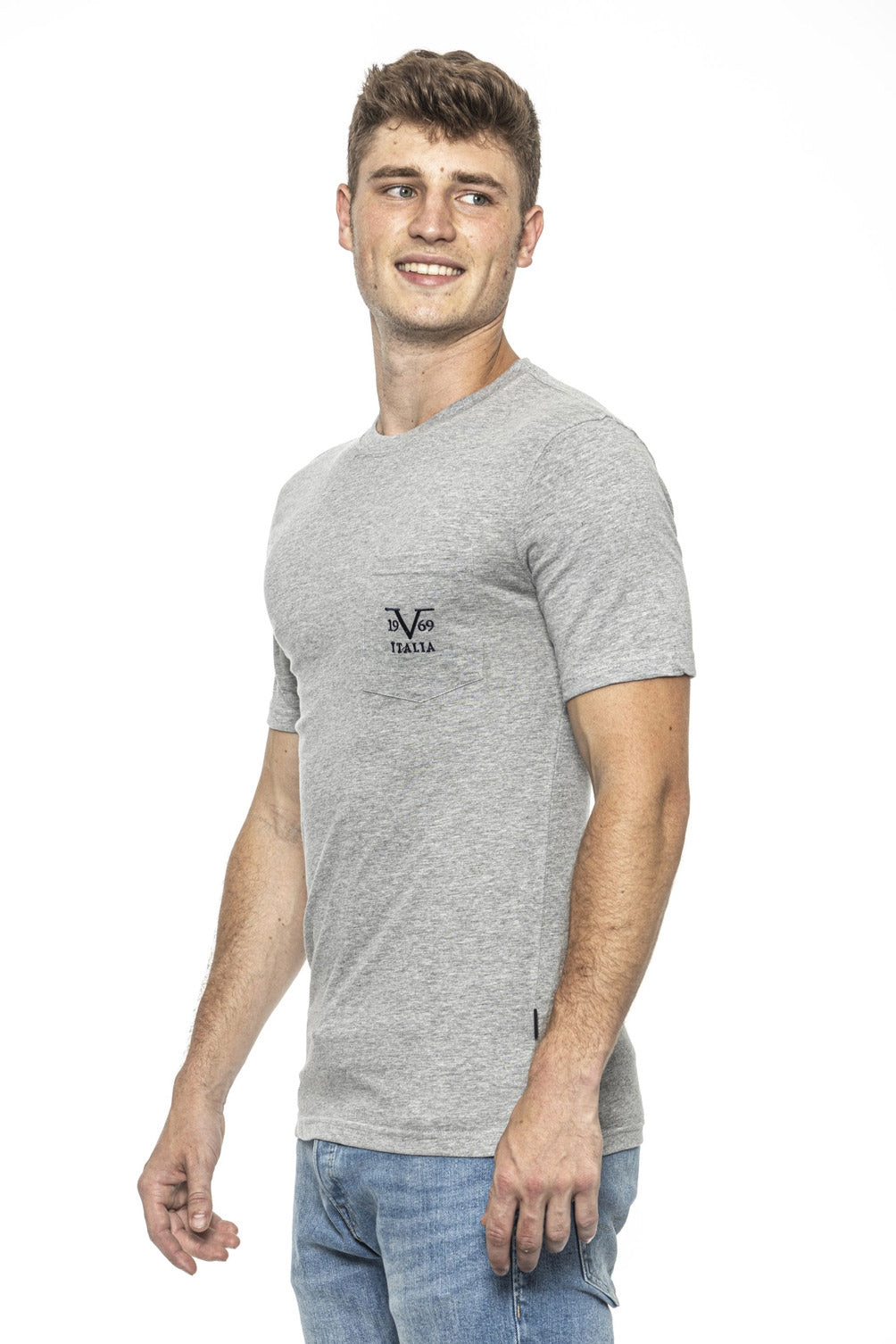 Camiseta Italia 19V69 para hombre gris IVAN GREY