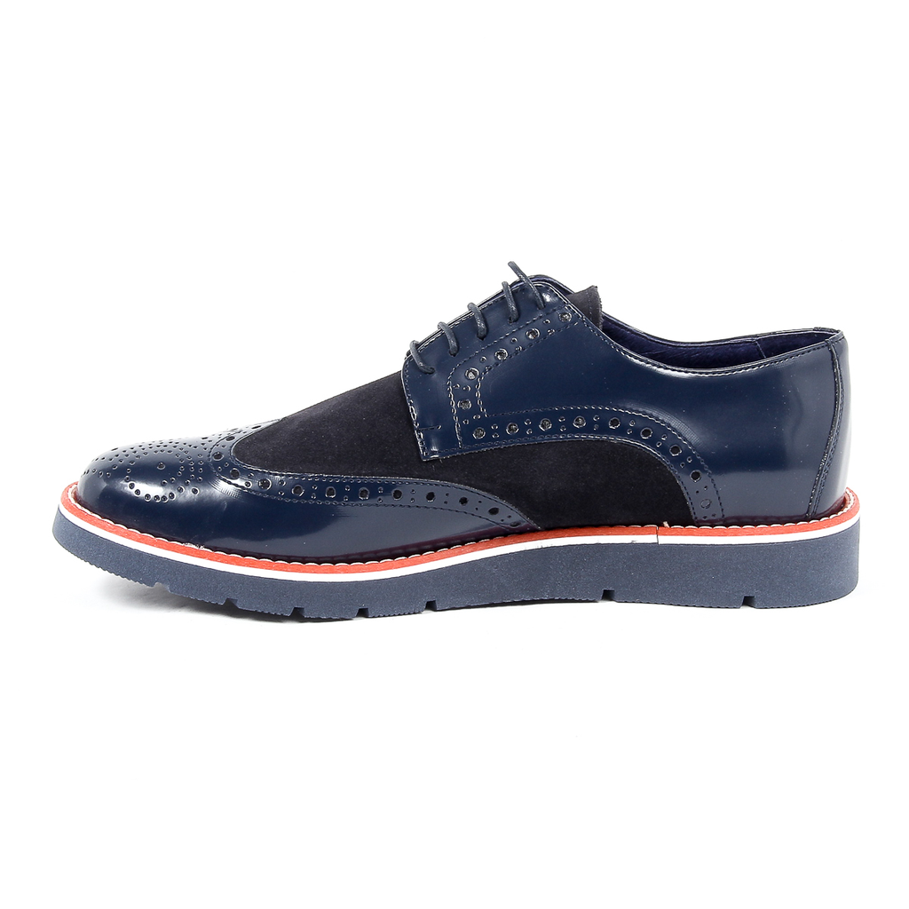 Andrew Charles Zapato Oxford Brogue para hombre 914 ABRASIVATO CAMOSCIO BLEU