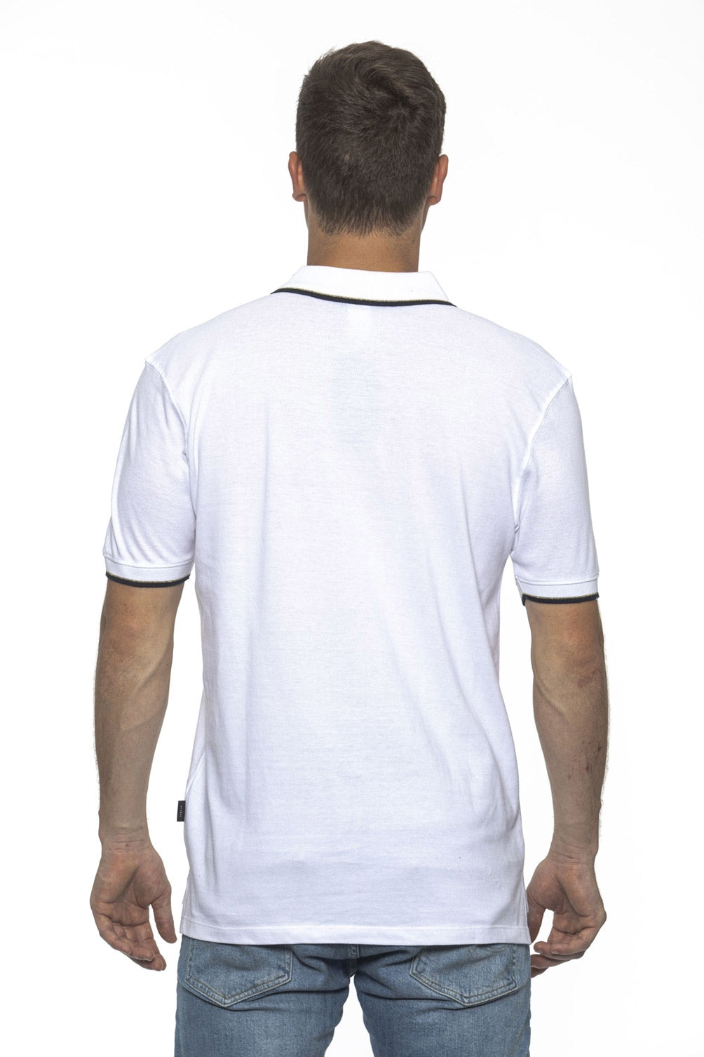 19V69 Italia Polo para hombre blanco COSTINA BLANCO
