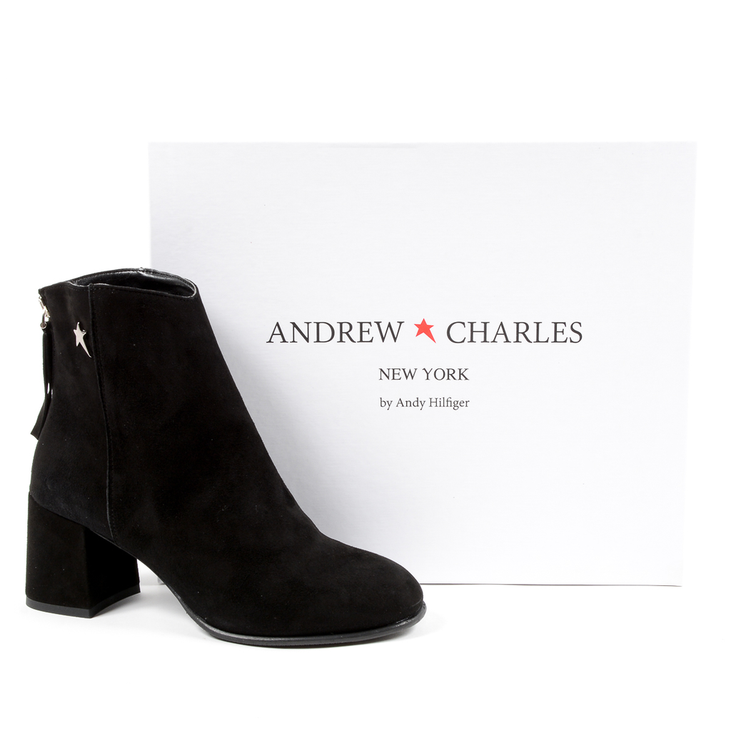Andrew Charles Womens Heeled Ankle Boot Black LINDA