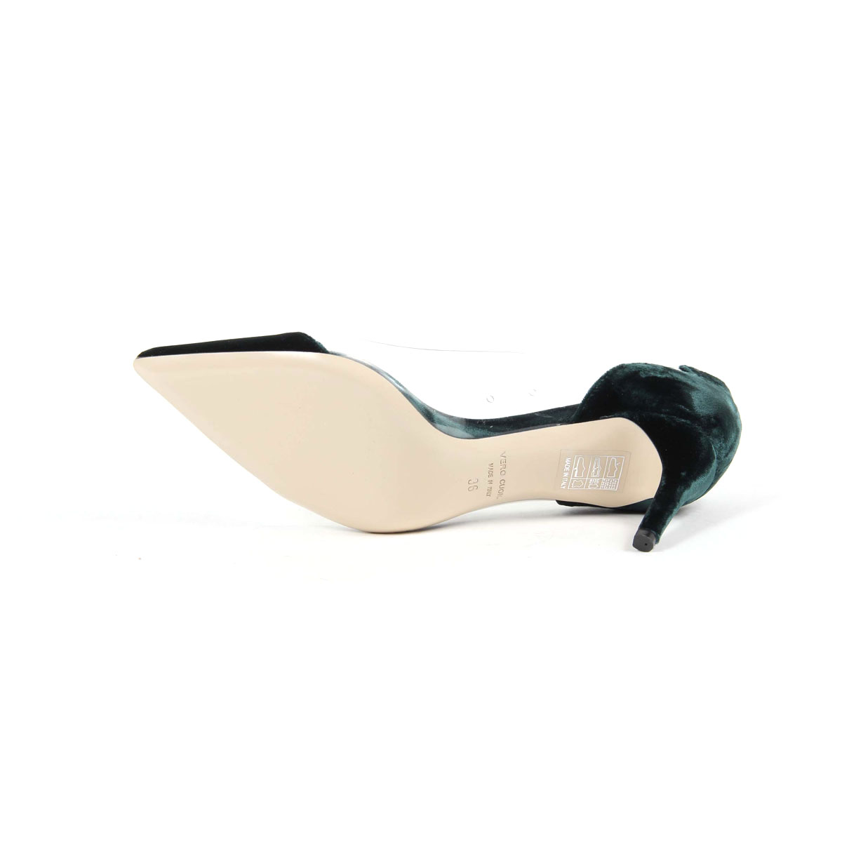 Zapatos de salón para mujer V 1969 Italia 3105124 VELLUTO 301 VERDE