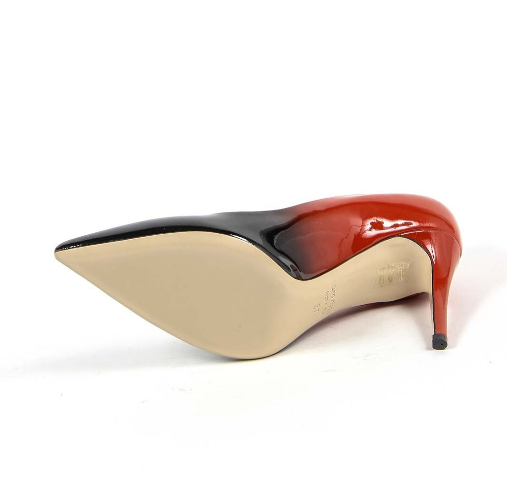 Zapatos de tacón para mujer V 1969 Italia 3104091 VERN. SFUMATO NERO-ROSSO