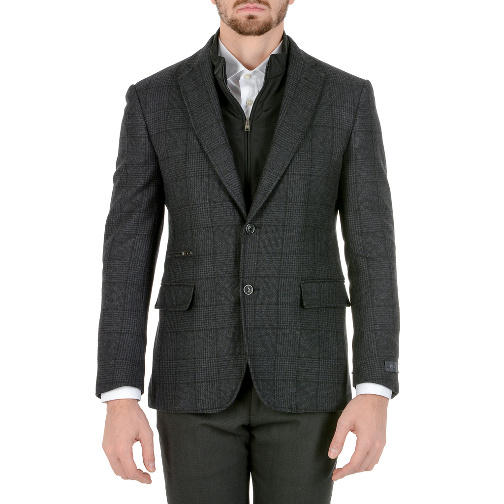 Chaqueta Pal Zileri para hombre, manga larga, gris oscuro