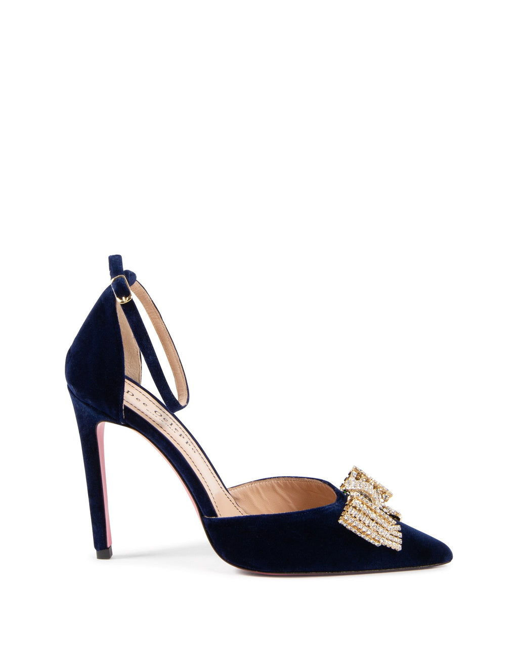 Zapatos de salón con lazo de terciopelo azul marino
