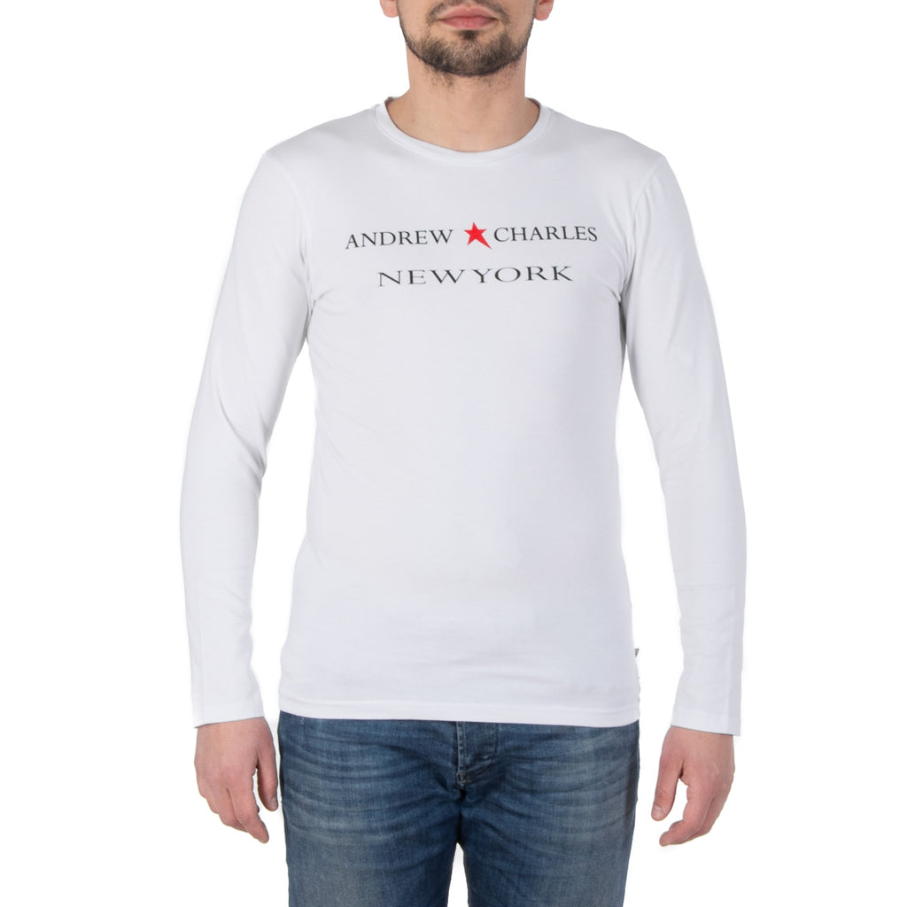 Camiseta de manga larga para hombre Andrew Charles By Andy Hilfiger TS160 031002 SELMA WHITE 003