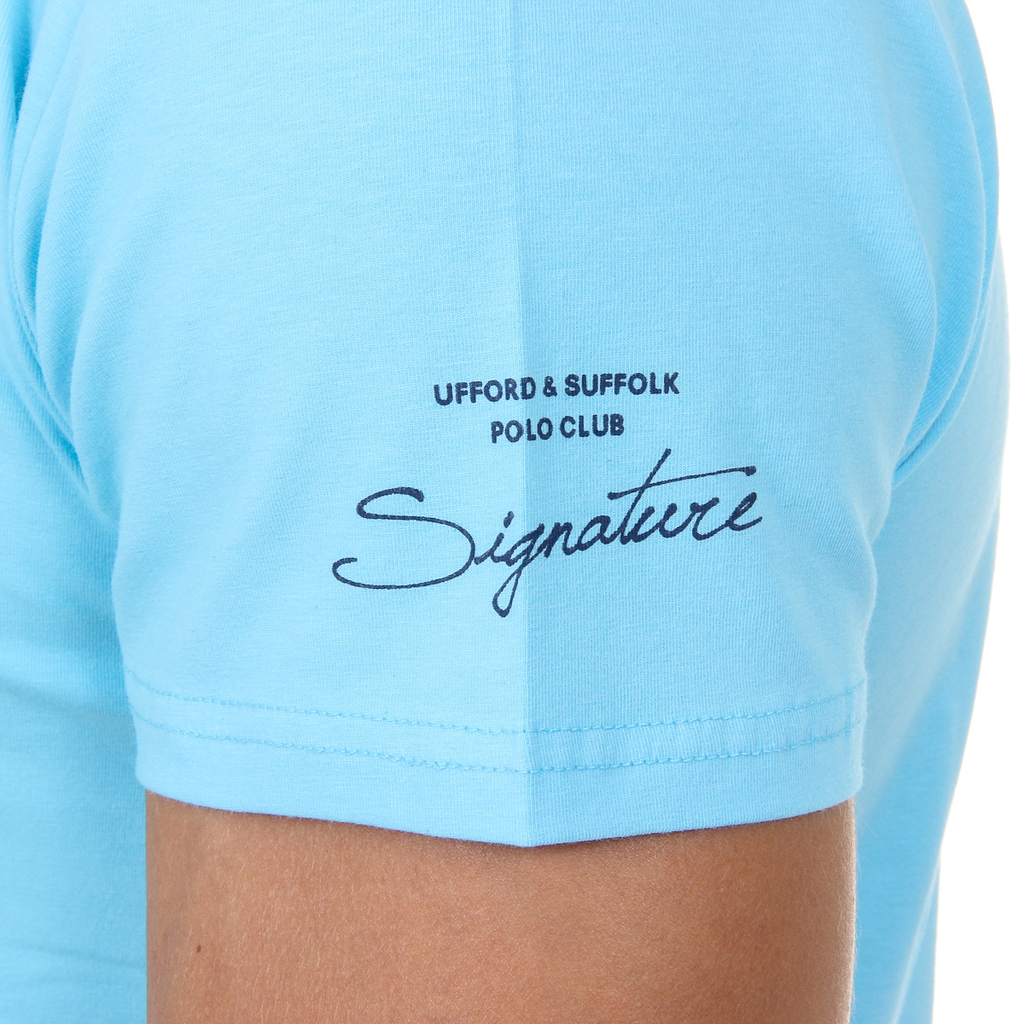 Camiseta de hombre Ufford & Suffolk Polo Club, manga corta, cuello redondo, US028, azul
