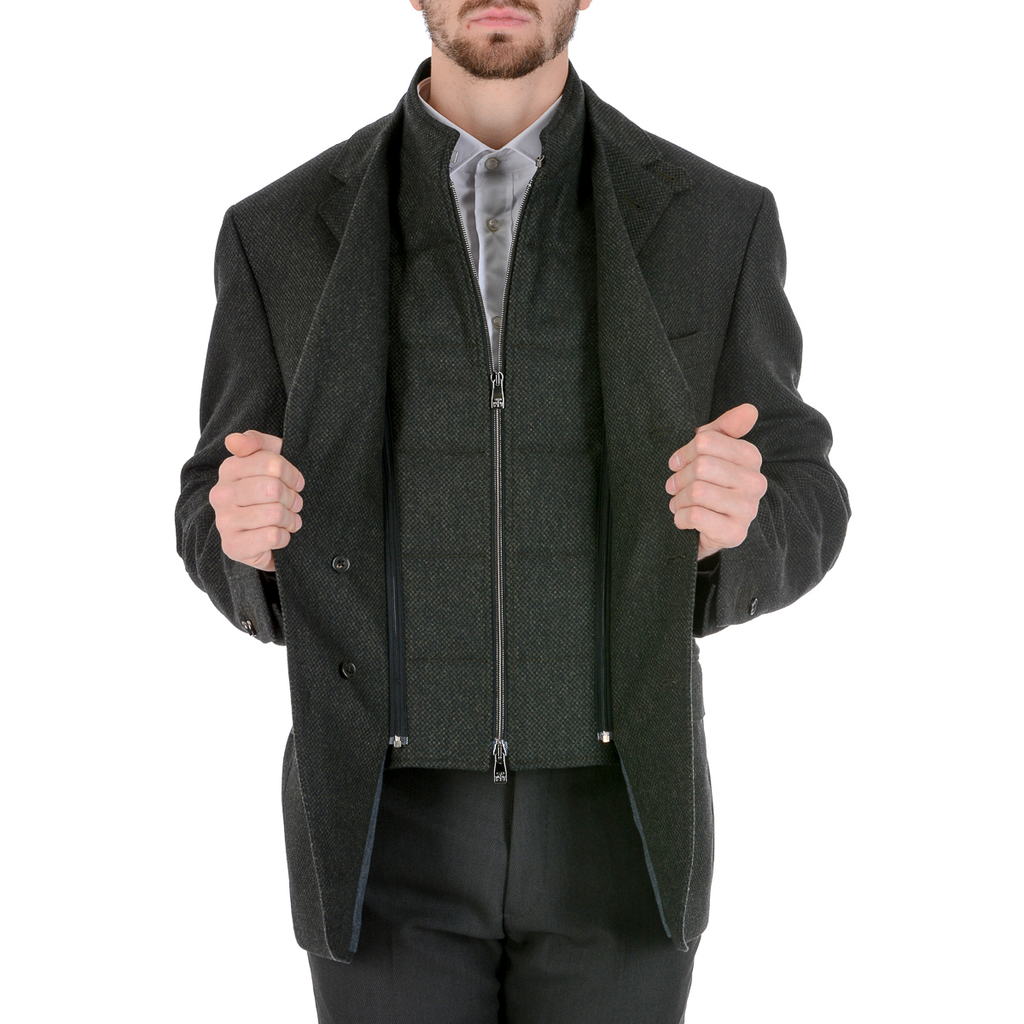 Corneliani Mens Jacket Long Sleeves Dark Grey