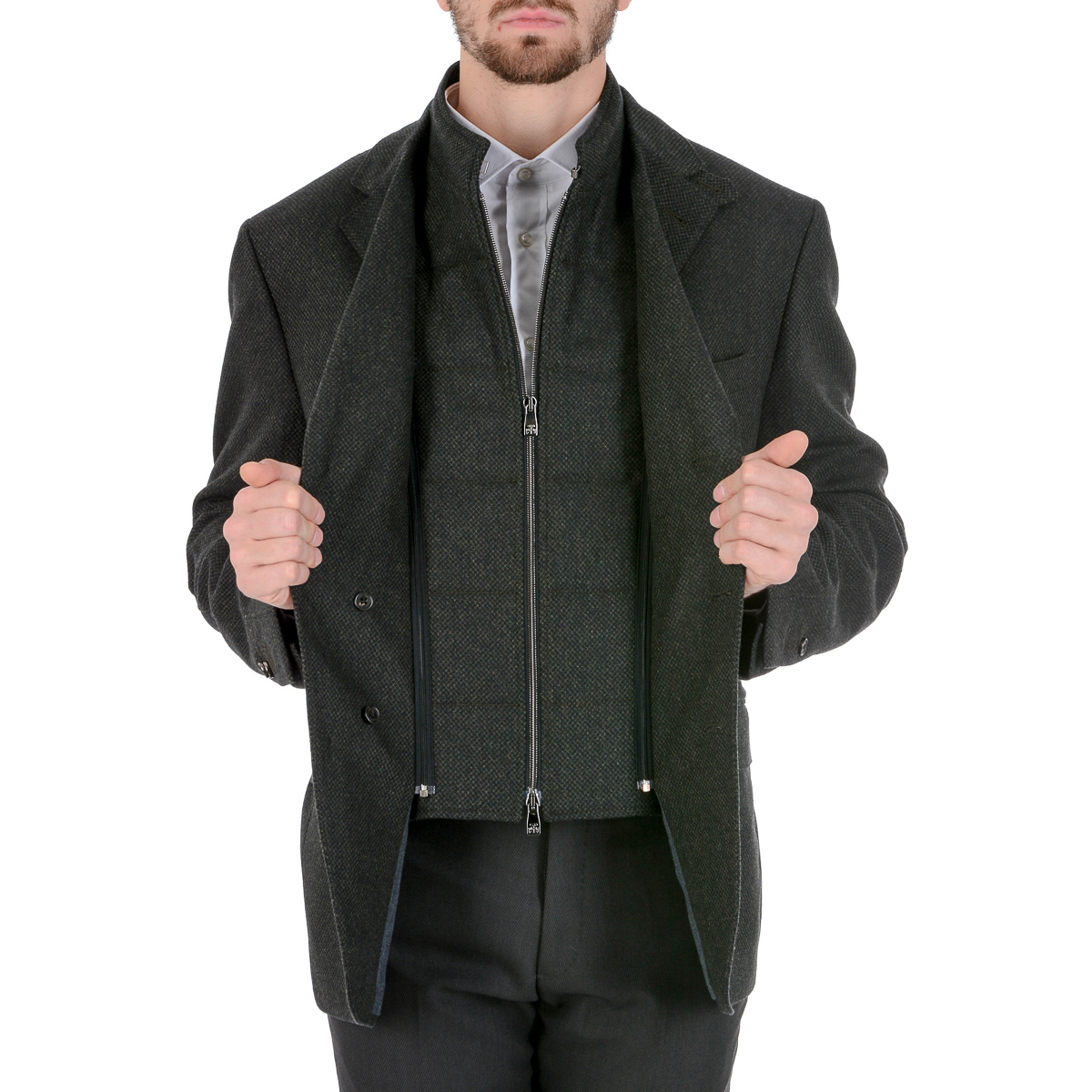 Corneliani Mens Jacket Long Sleeves Dark Grey