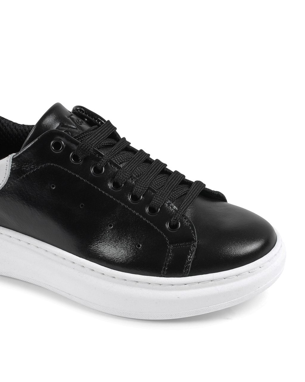 19V69 Italia Mens Sneaker Black White 720 PELLE NERO PELLE BIANCO
