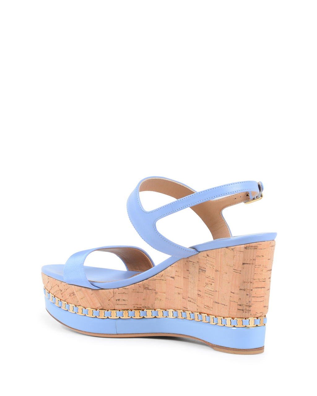 Sandalia de cuña para mujer Salvatore Ferragamo Azul Claro MOLLIE