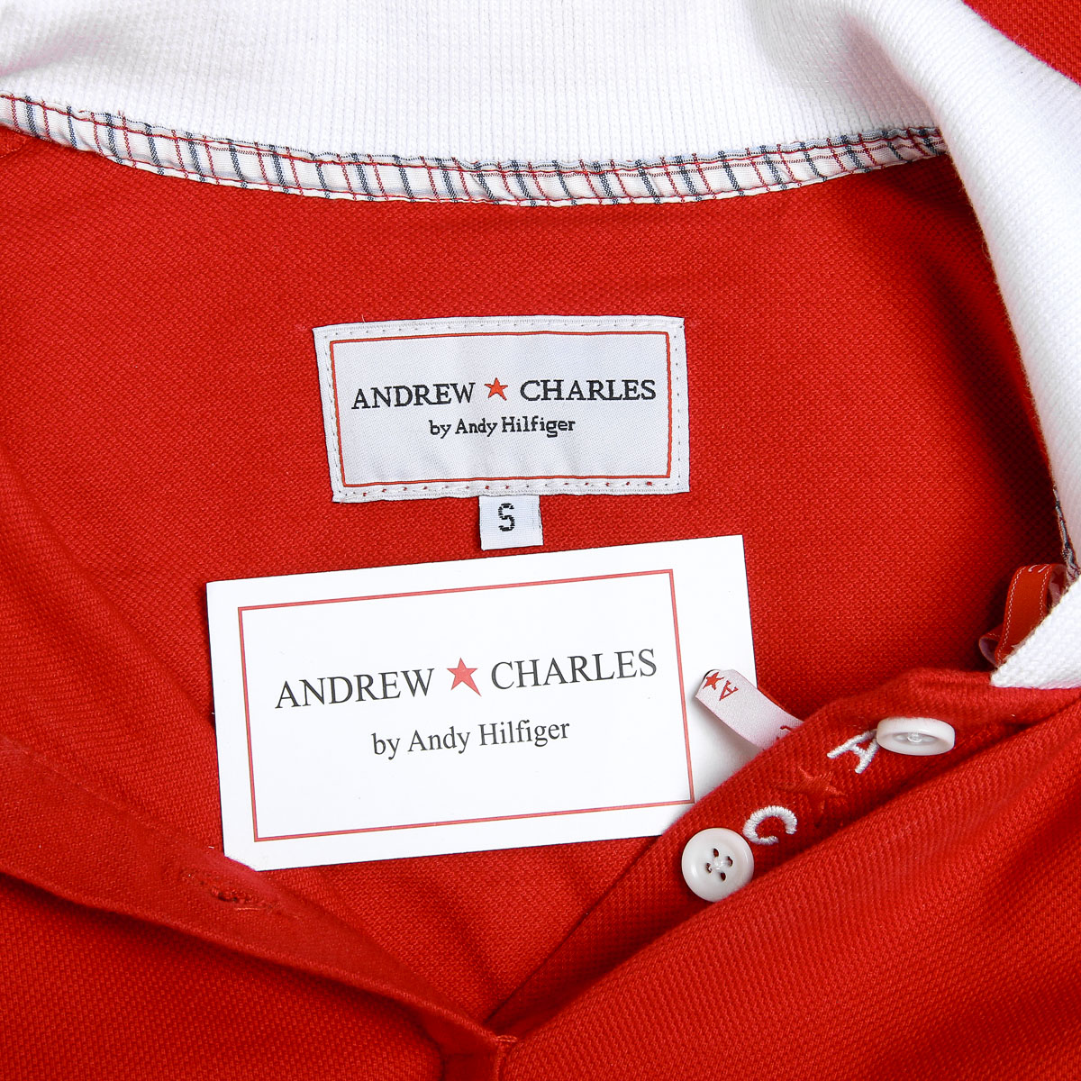Polo Andrew Charles para mujer, manga corta, rojo, NIA