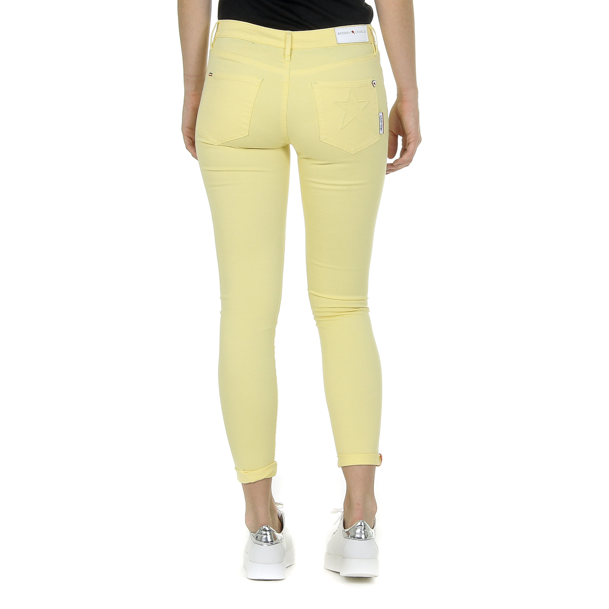 Pantalones Andrew Charles para mujer amarillos CLAIRE
