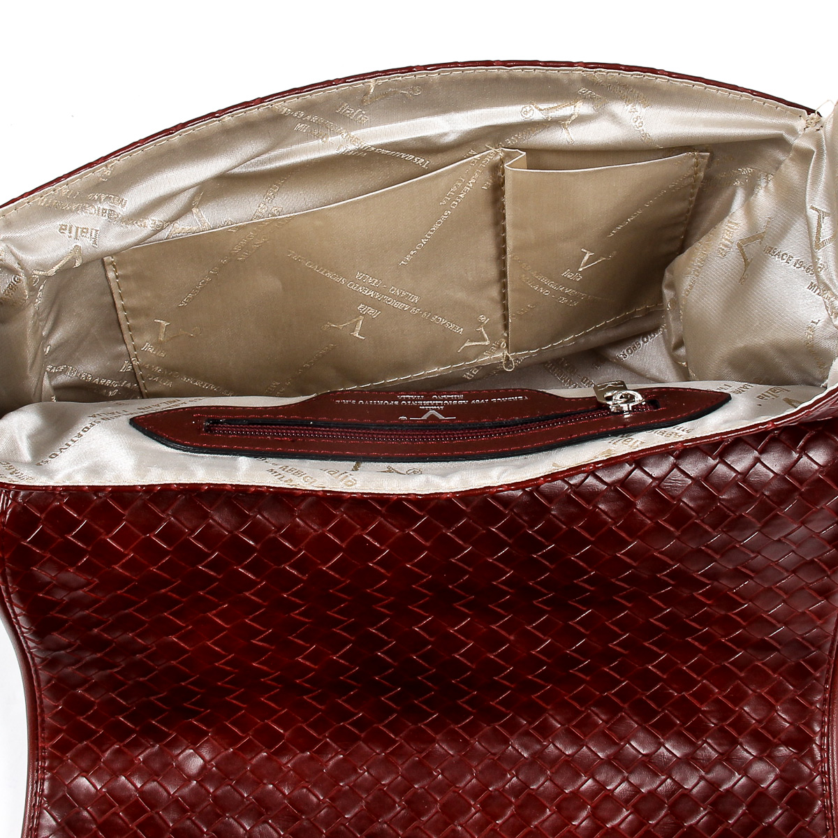 Bolso de mano para hombre V 1969 Italia rojo oscuro LEROY